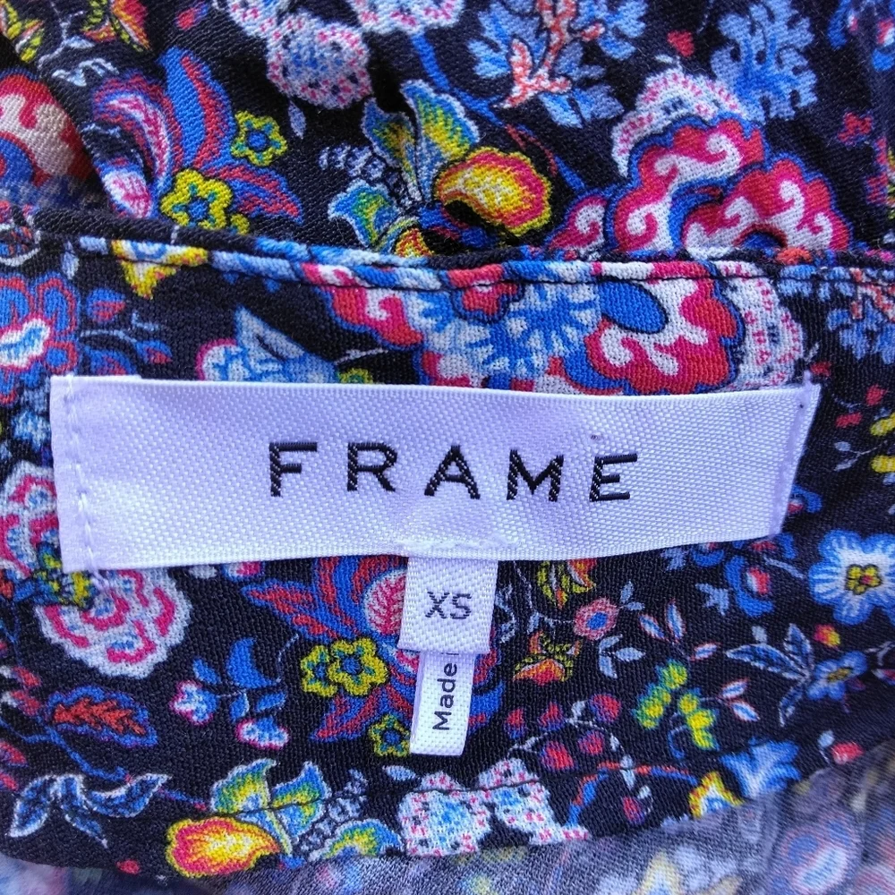 Nordstrom Frame All Over Floral One Shoulder Blouse Multicolor Size XS NWT - Picture 10 of 12